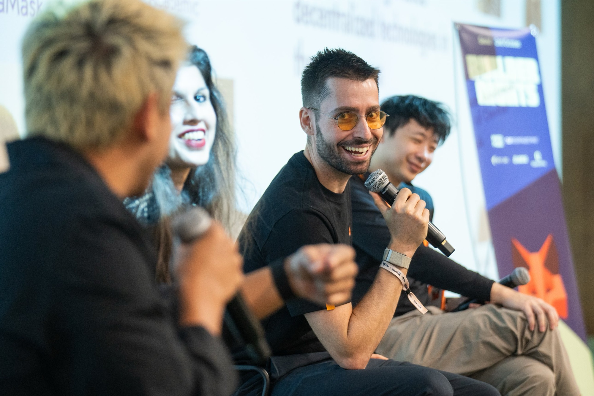 The first panel at Builder Nights Seoul, with MetaMask